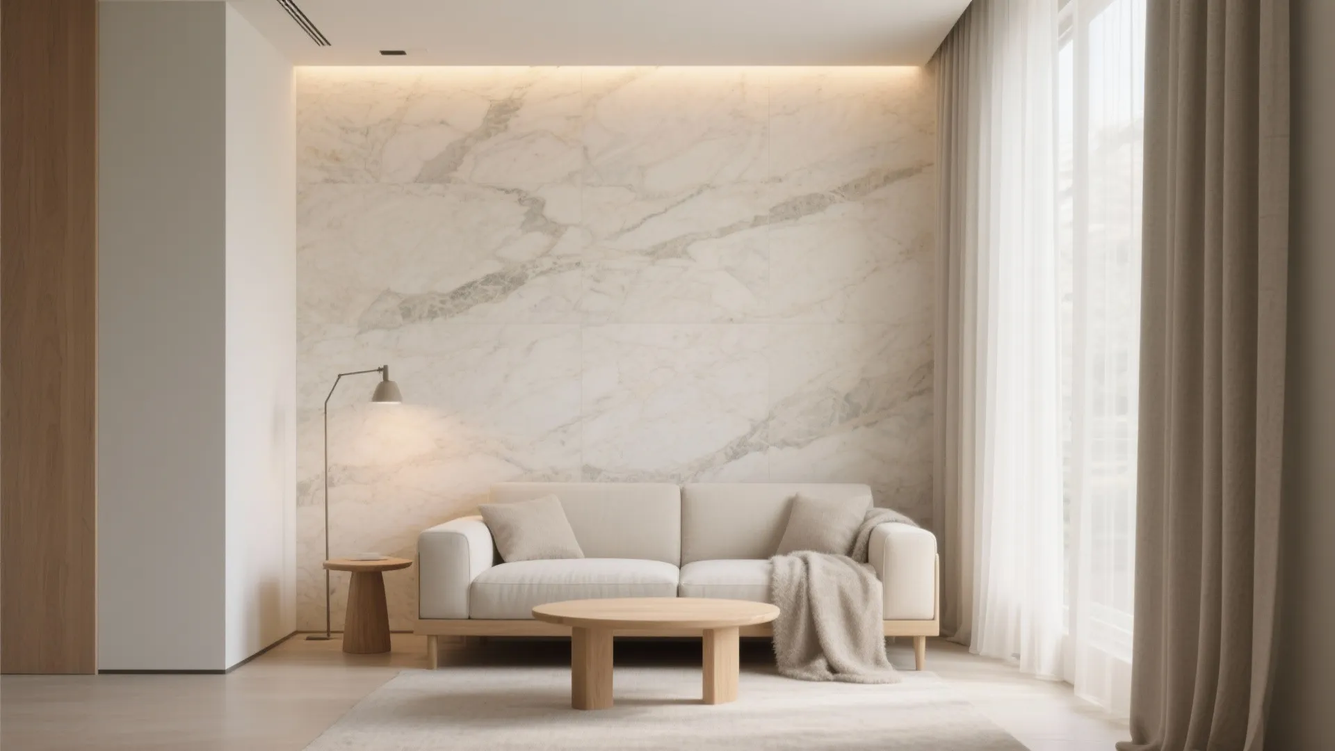 Light Limestone Keeps Small Rooms Bright