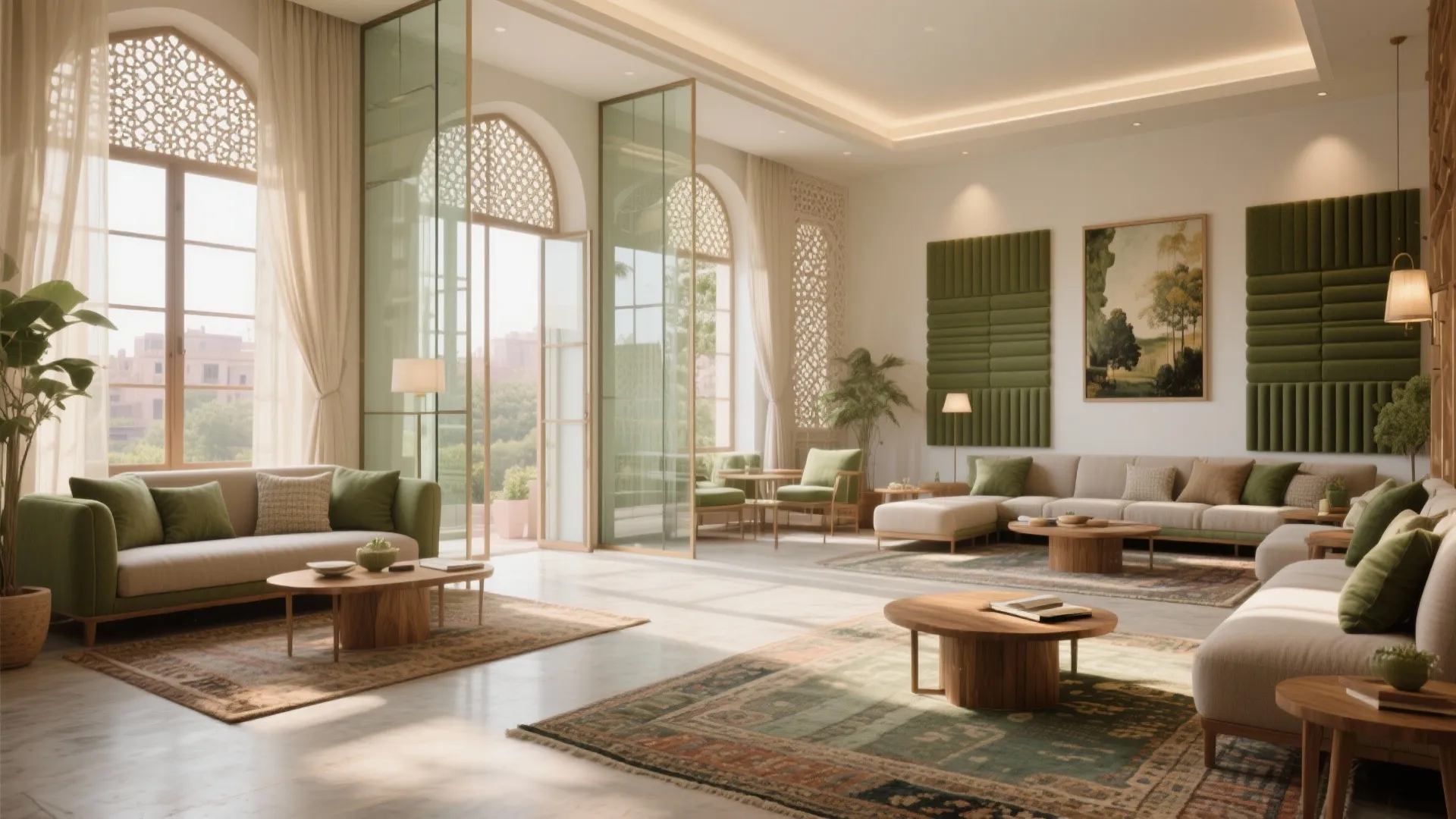 Light-filled communal lounges with quiet acoustics