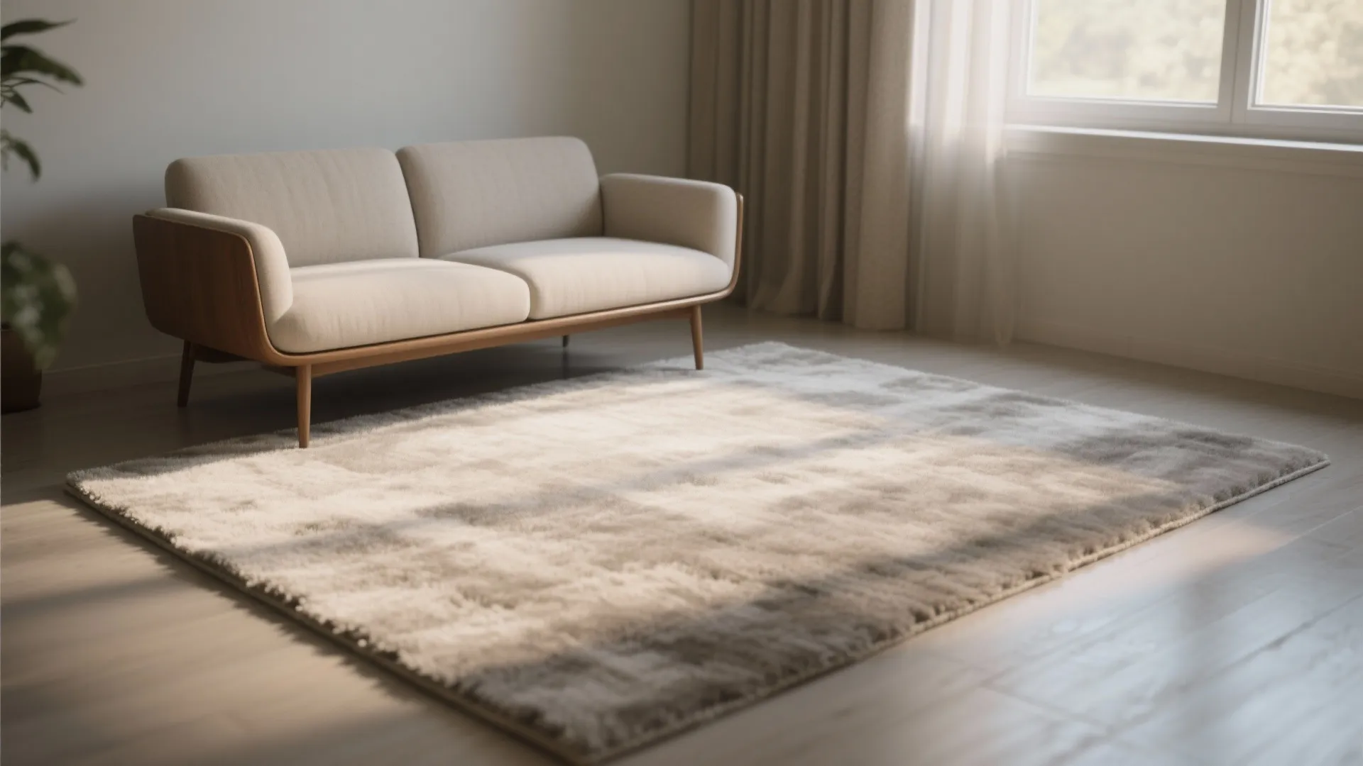 1. Light, low-pile neutrals to make the room breathe