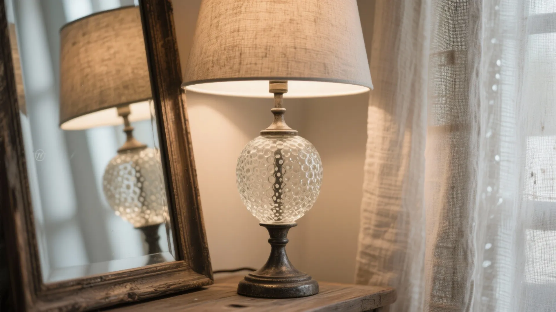 4) Gentle Light, Glass, and Reflective Accents