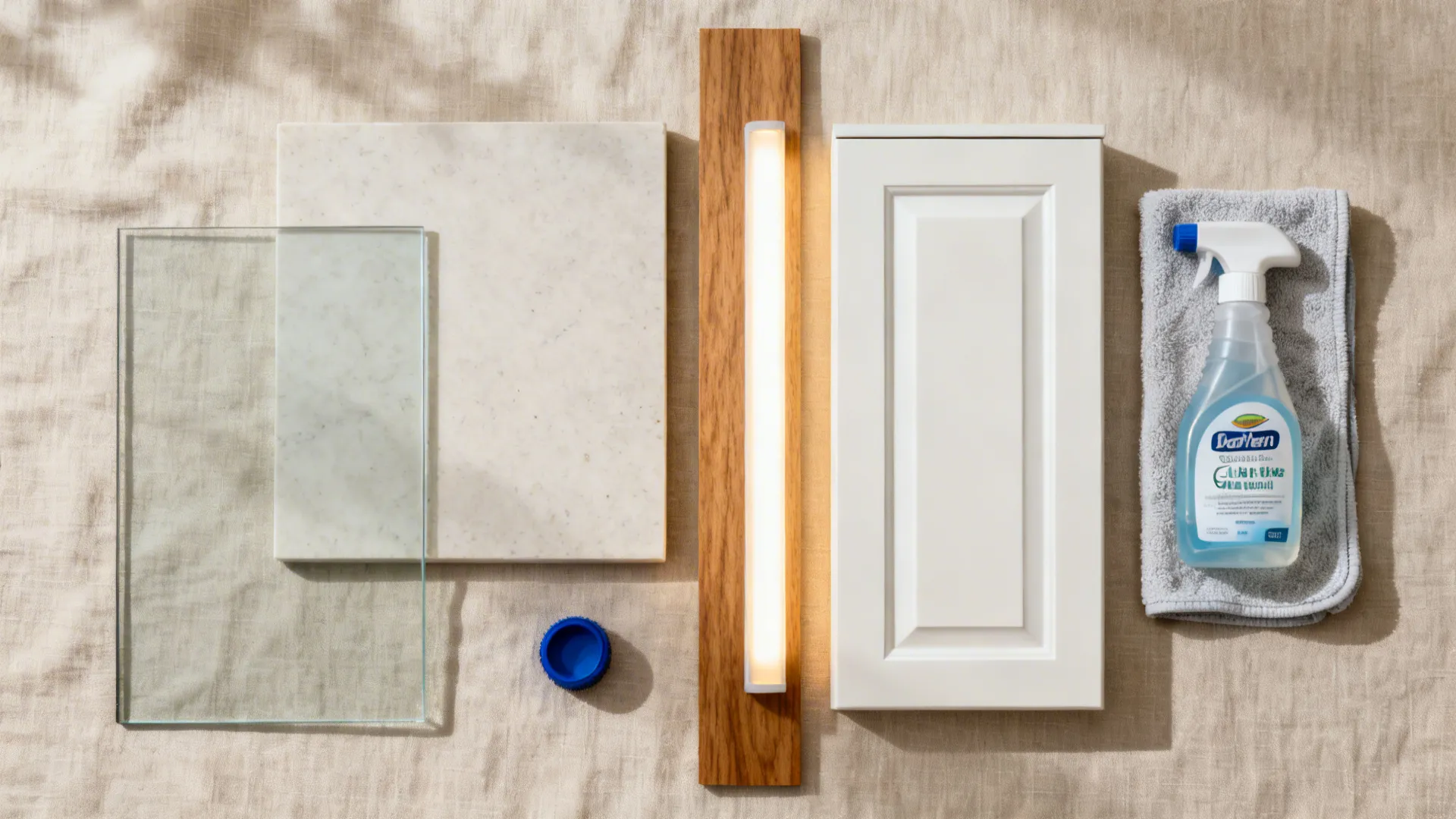 Glass backsplashes and light-bouncing materials