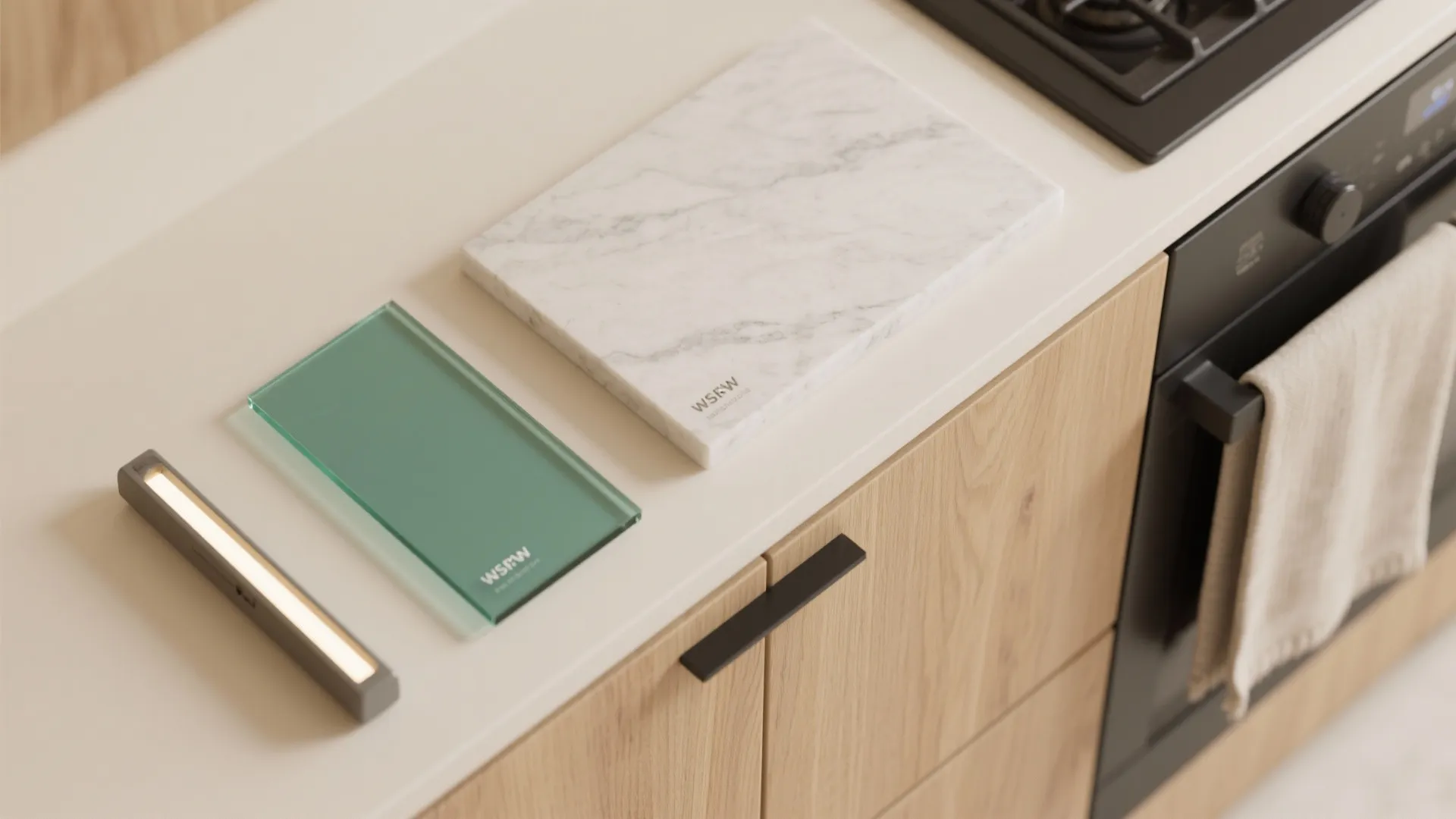 Glass Backsplash and Light-Reflecting Surfaces