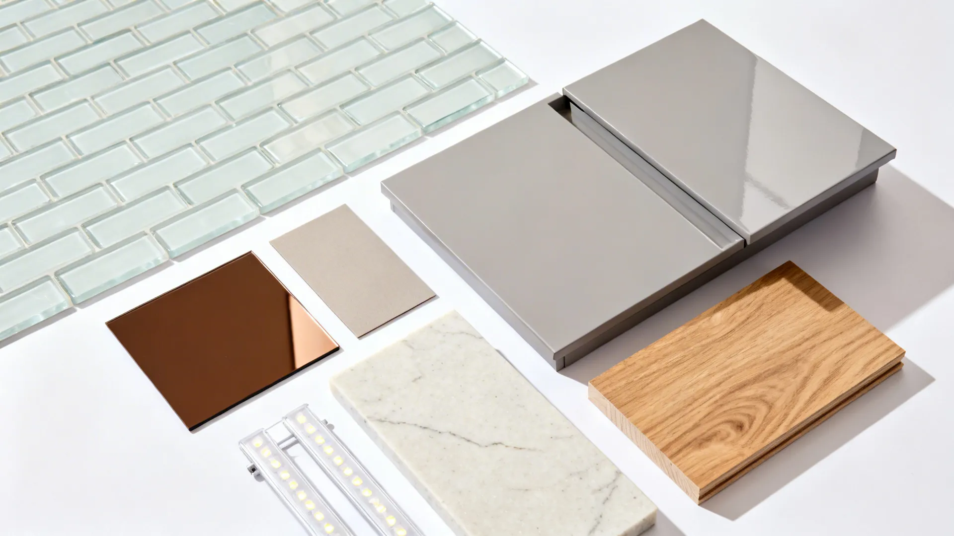 Glass surfaces and reflective finishes to amplify light