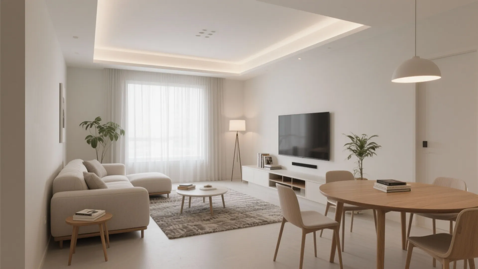 Light-First Minimalism for Living-Dining