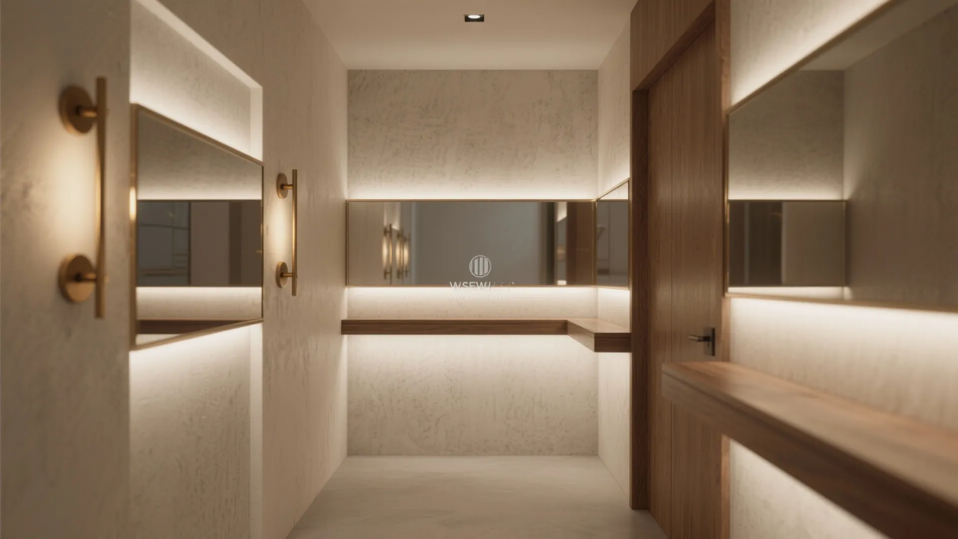 Layered Lighting and Mirror Panels