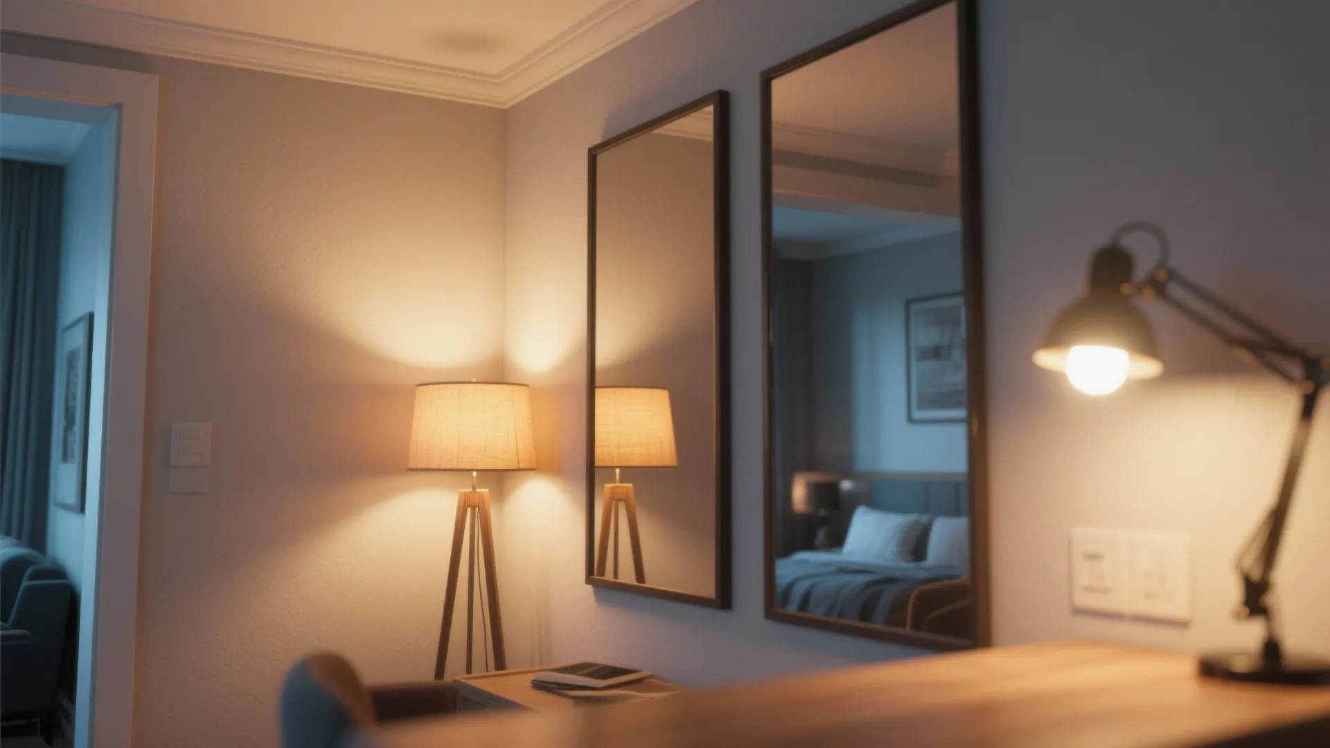 4. Use light, mirrors, and color to add depth