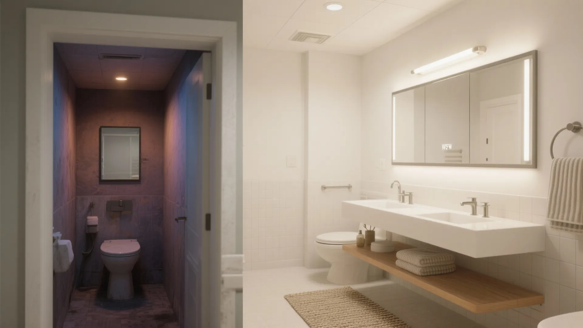 Light Palette, Big Mirror, Layered Lighting