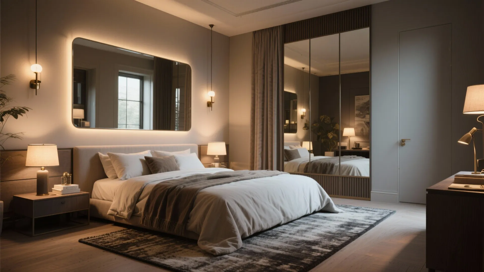 4. Layer light, mirrors, and small rugs to define zones