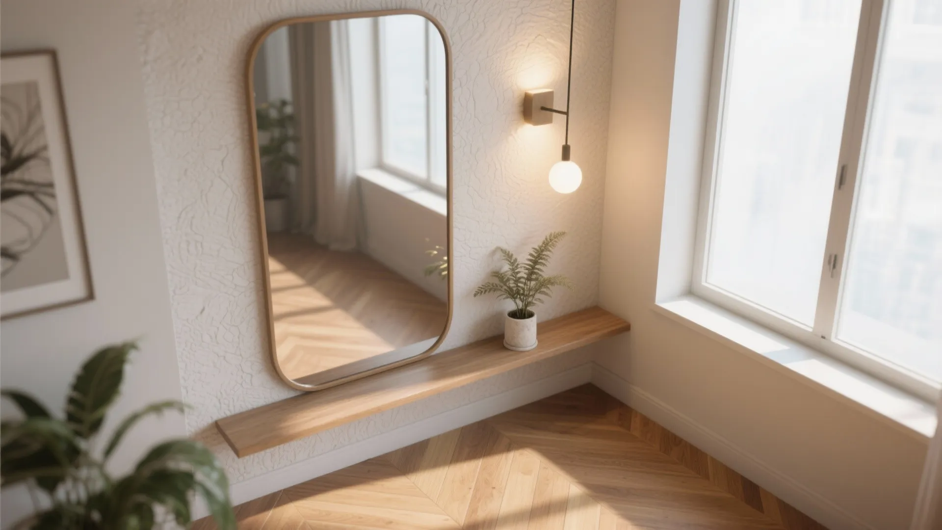 5. Use light, mirrors, and material contrast