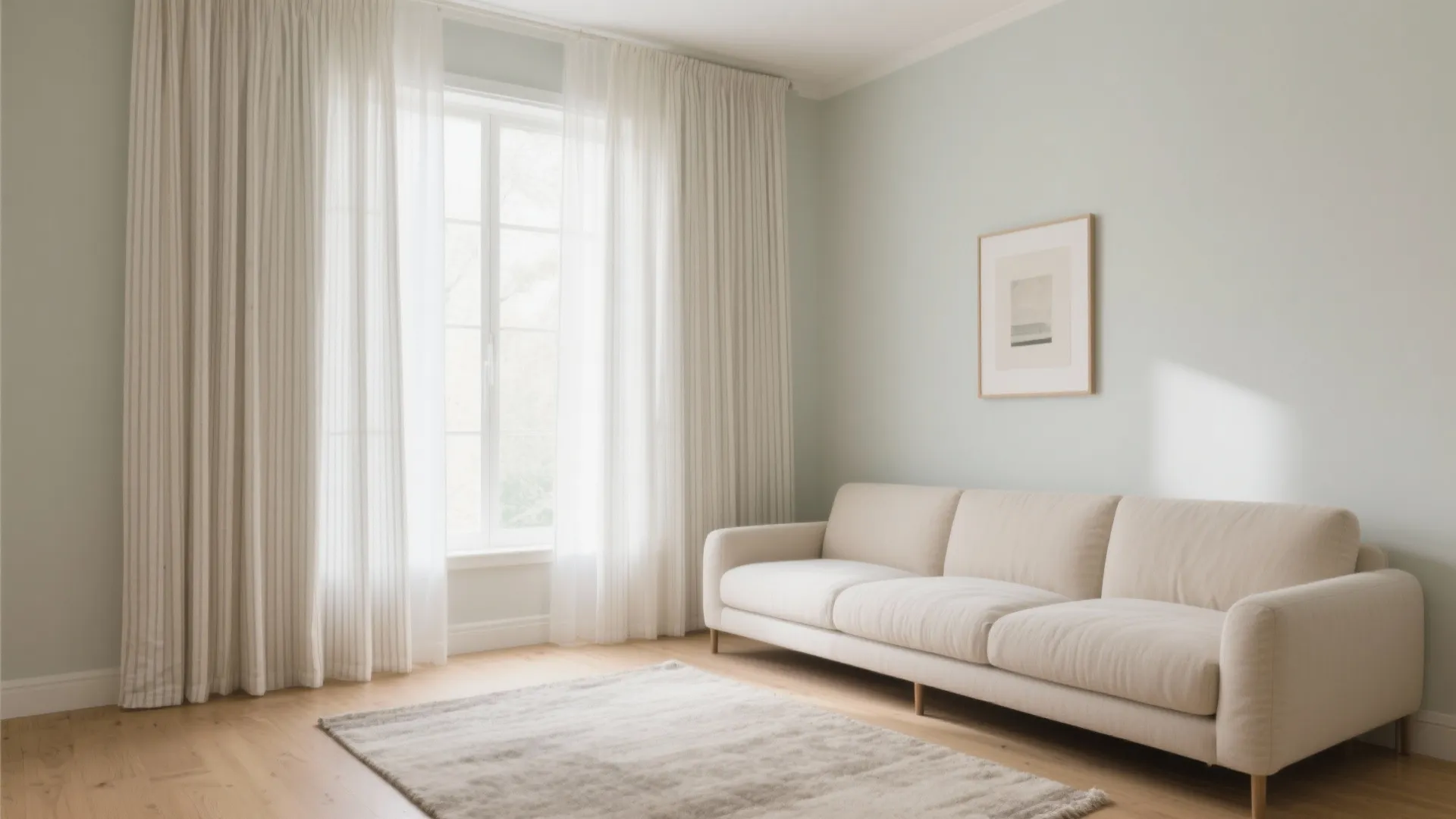 Light Neutrals or Fine Stripes to Visually Widen