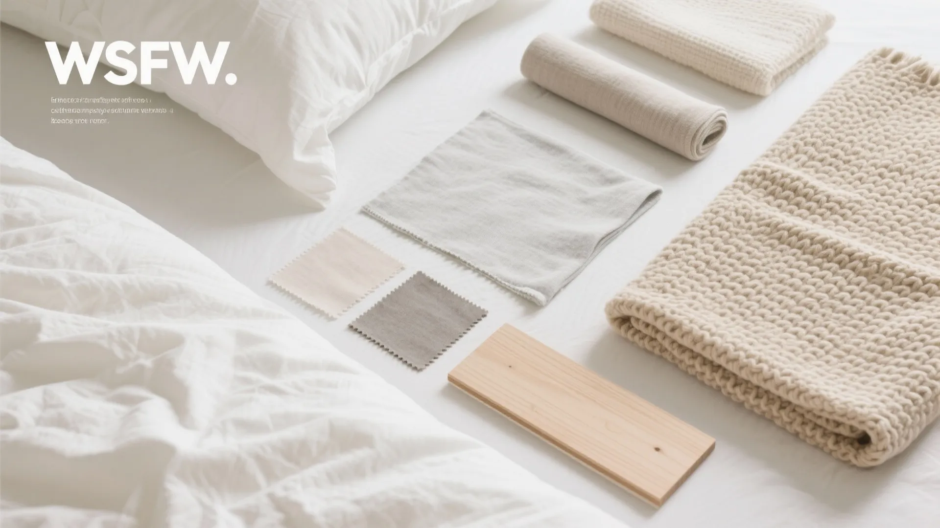 Neutral colored textiles and materials for bedroom design