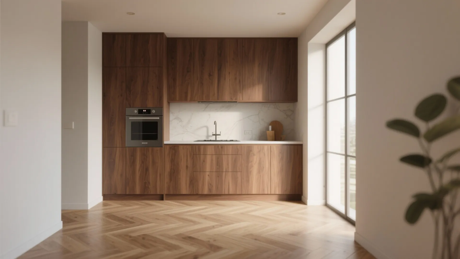 1. Light Oak Herringbone