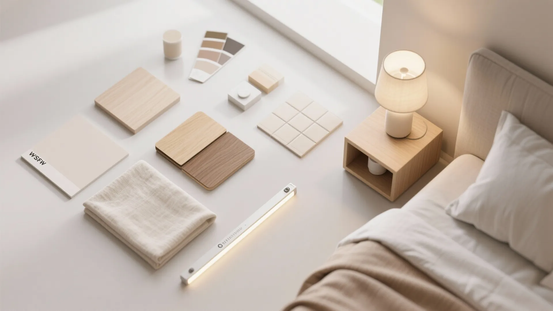 4. Light color palette with layered lighting