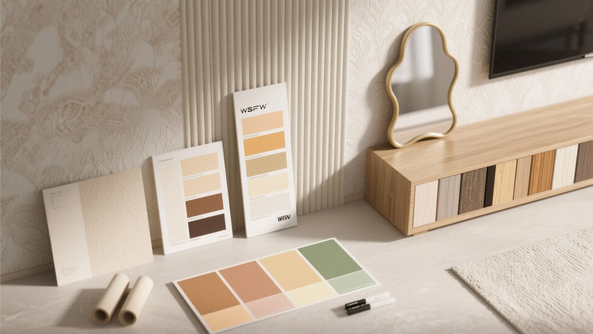 5. Light palettes, mirrors, and subtle backdrops