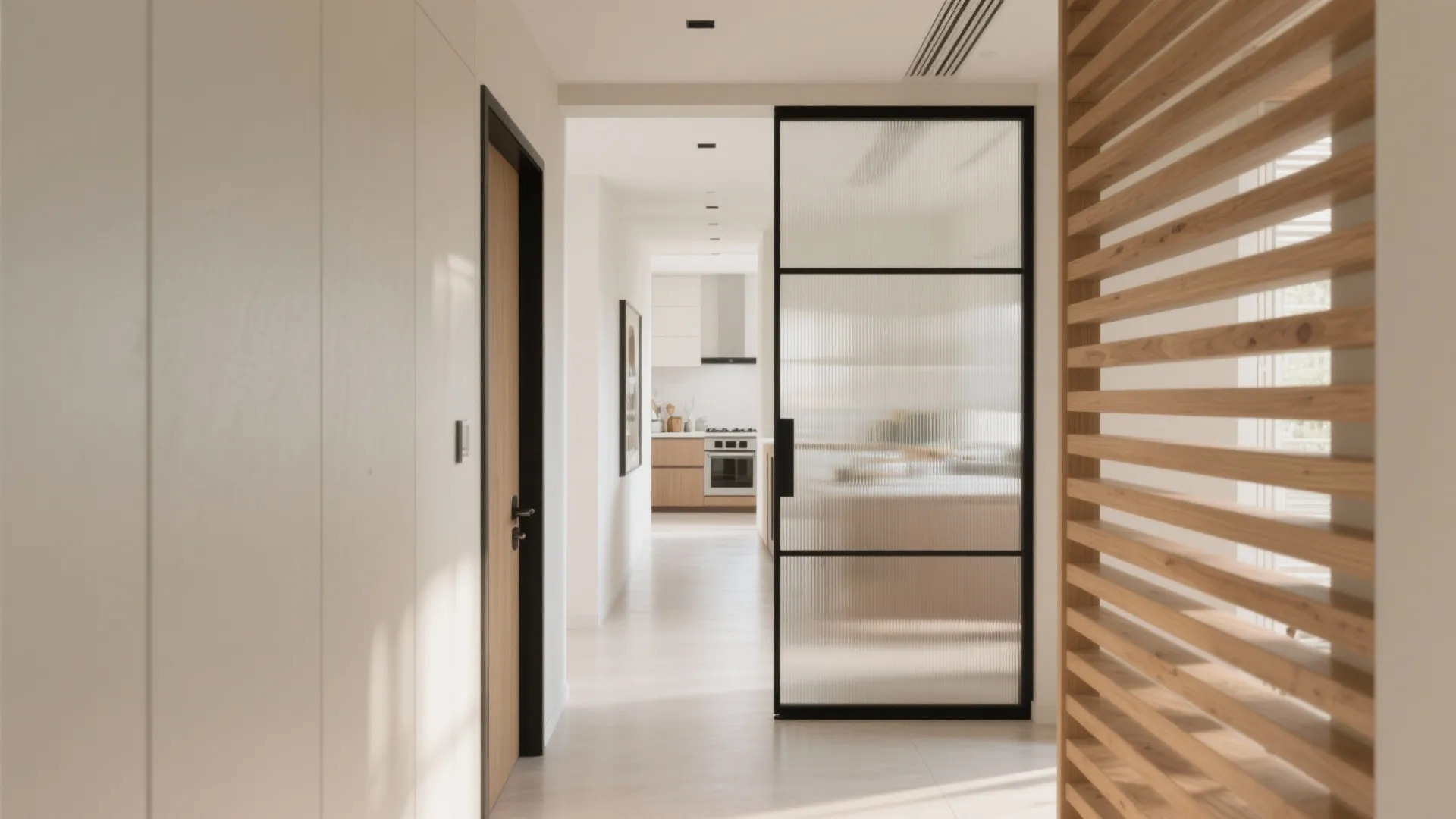 Light Partitions: Glass, Slats, and Frames