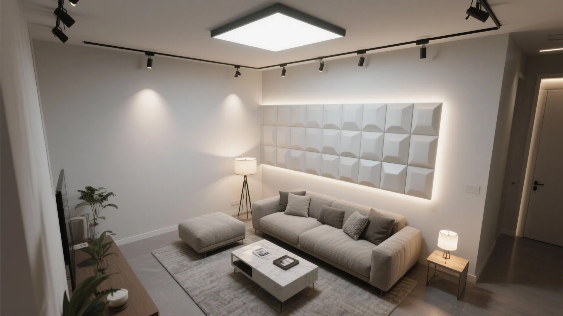 3D Gypsum Panels with Light Washes