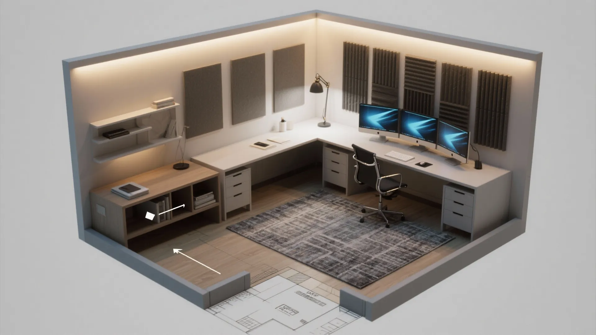 Layered lighting and acoustics that actually help you study