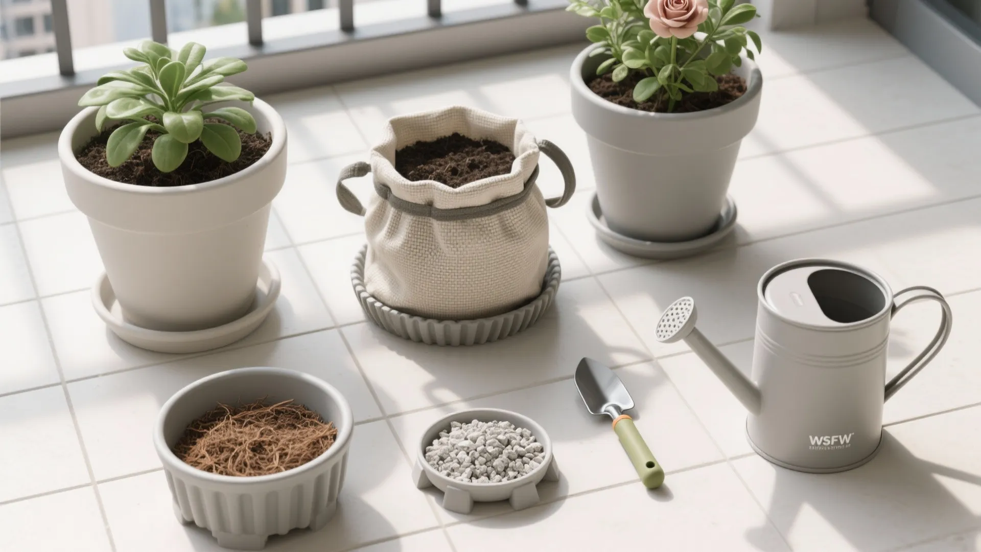 Lightweight planters & smart drainage to manage weight