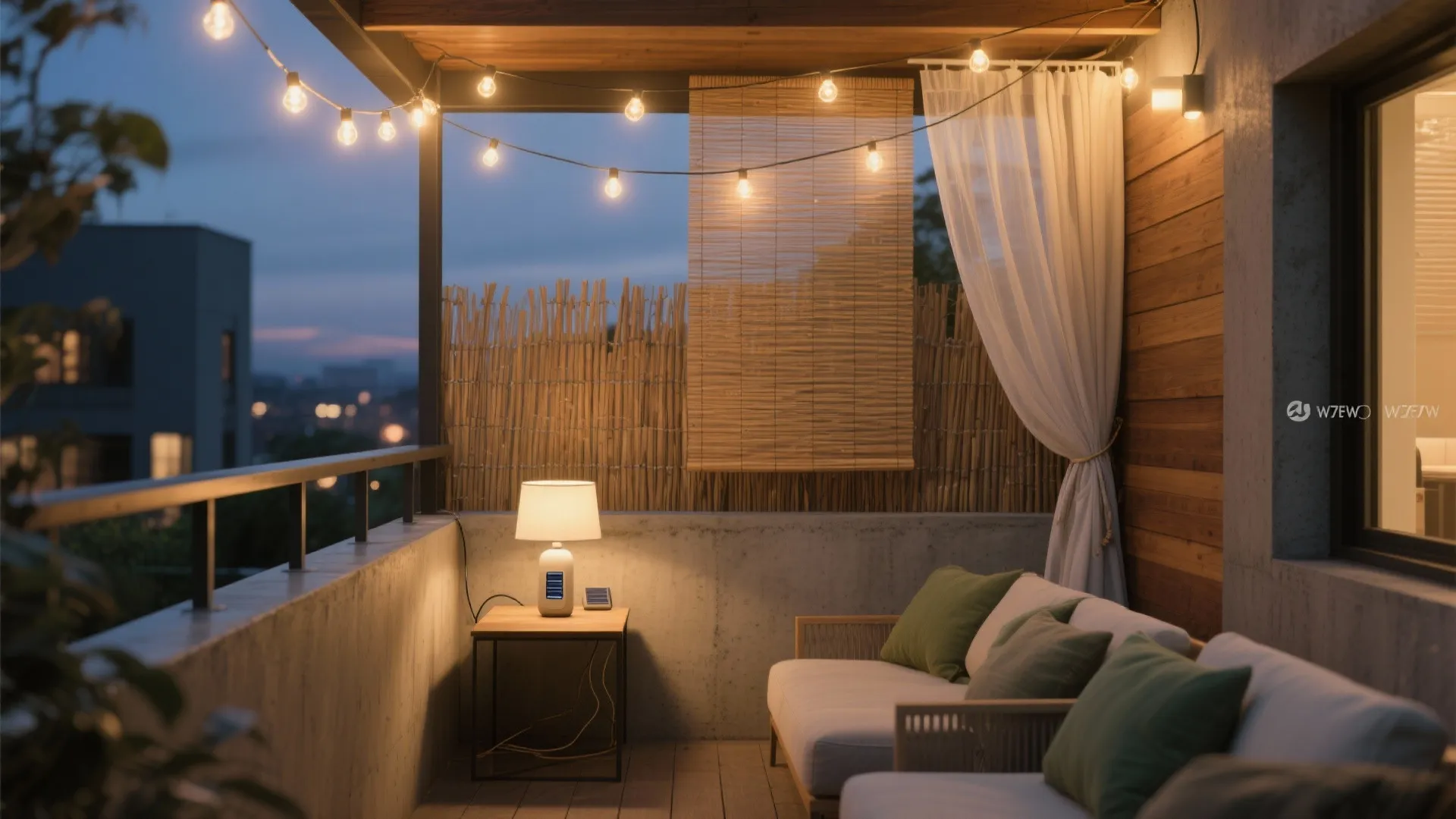 Layered lighting and privacy screens