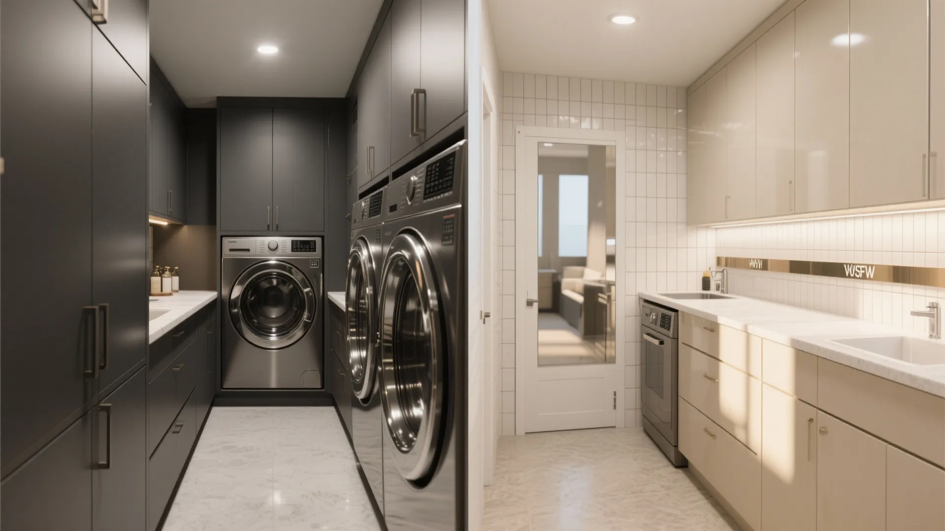 5. Light, color, and reflective tricks to widen the galley