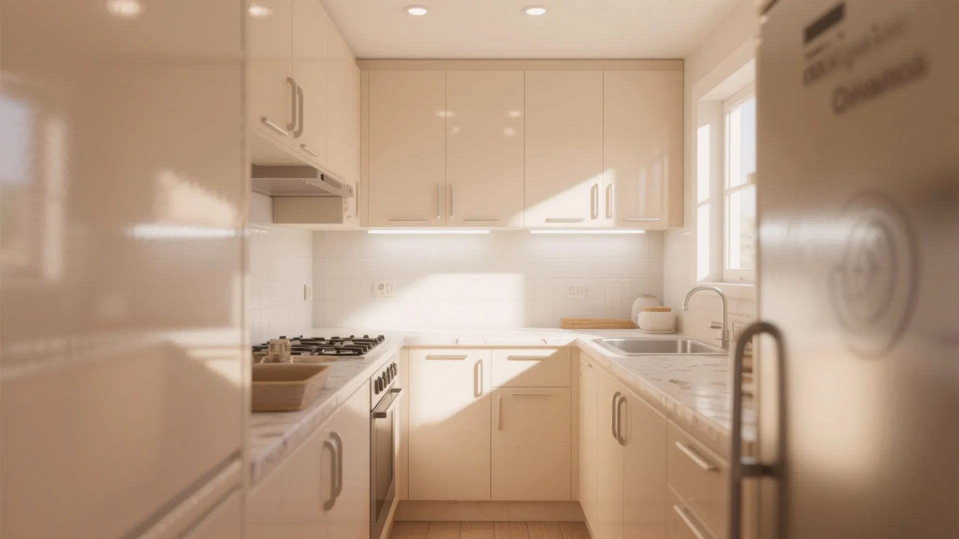 5. Go light and reflective in tiny kitchens