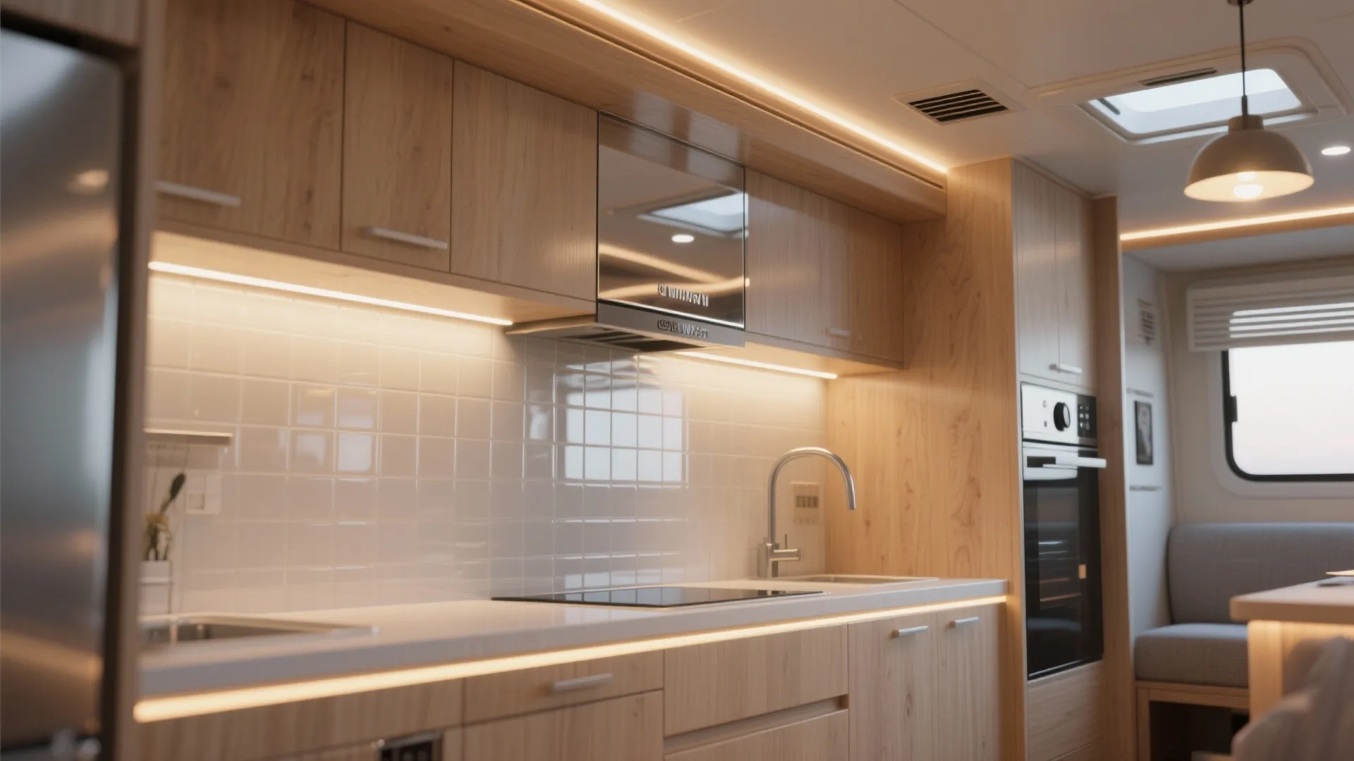4. Light, reflective finishes and layered lighting