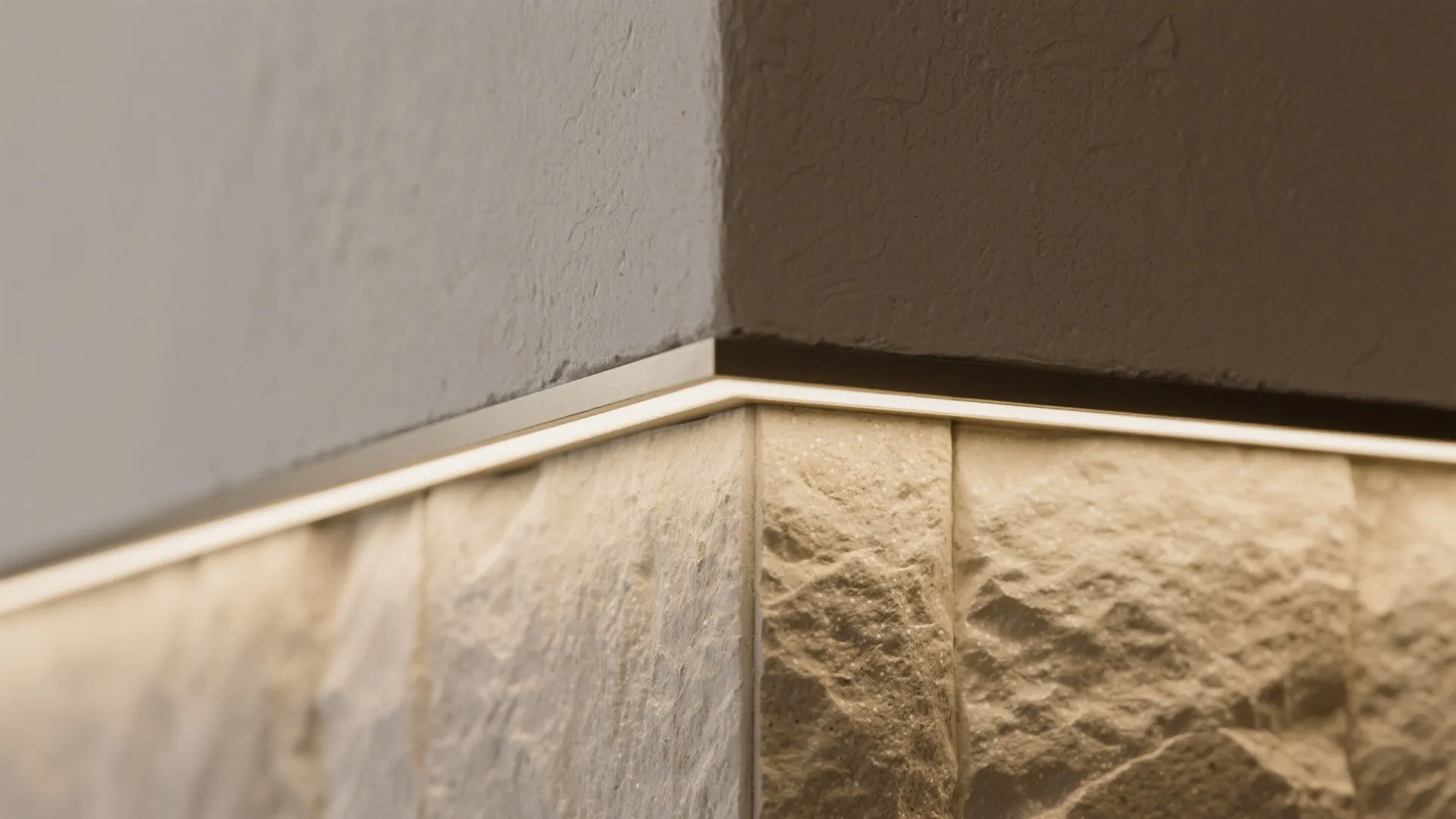 3) Stone-and-plaster layering with light reveals