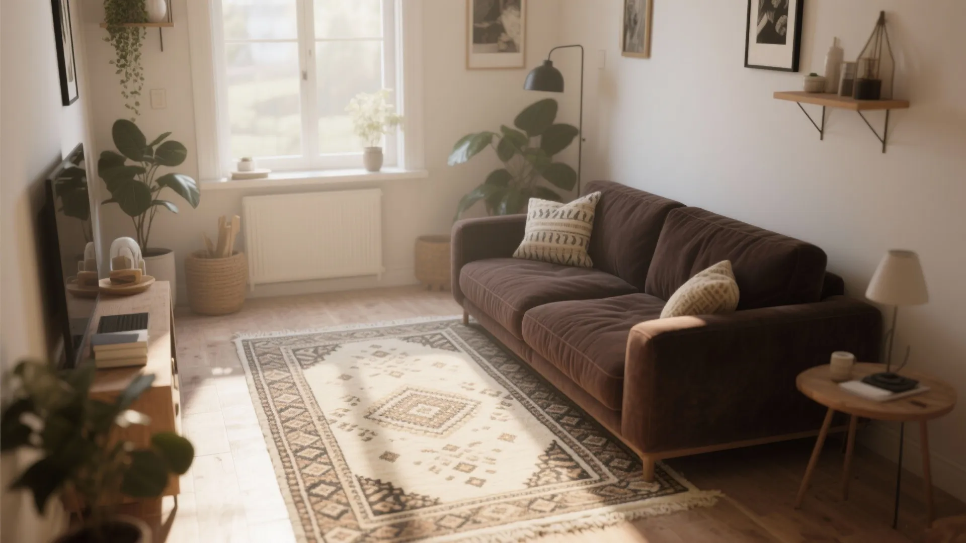 6. Light Rugs to Balance Dark Furniture