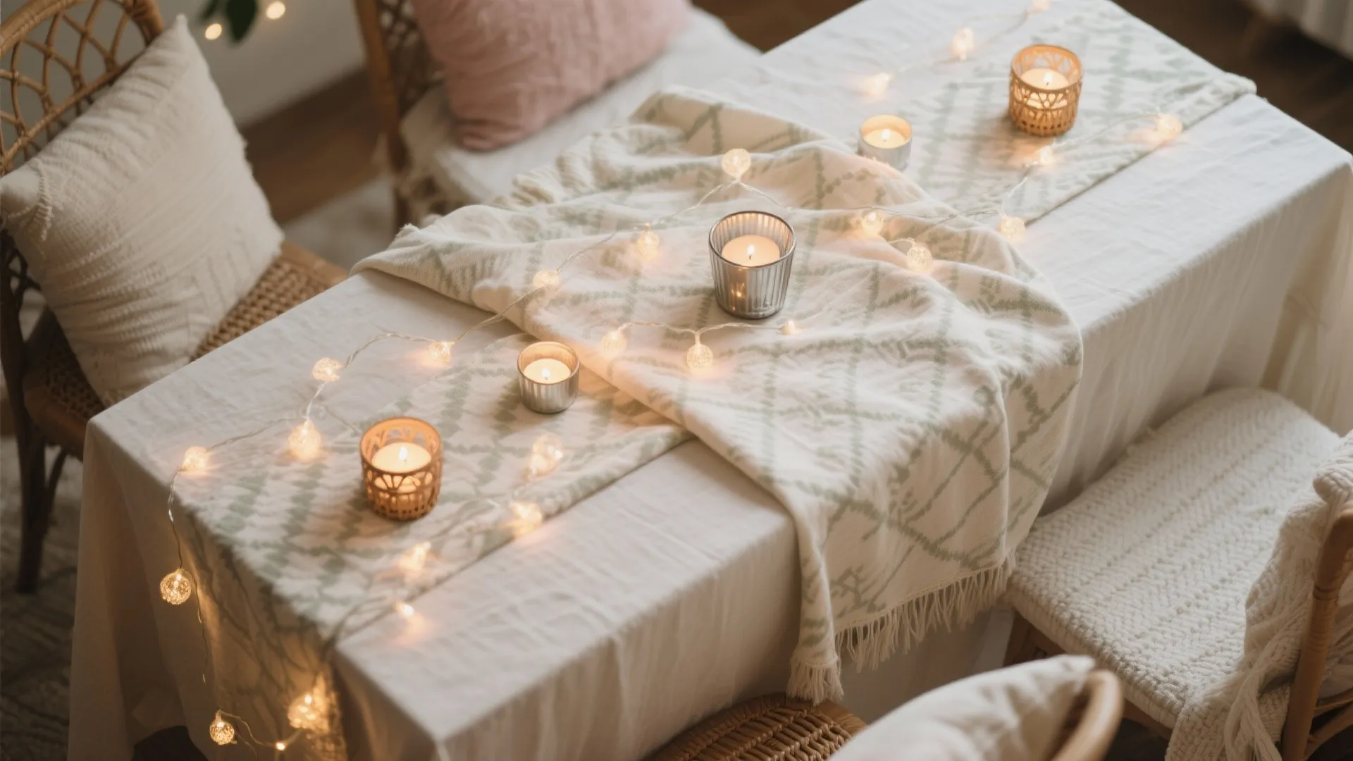 Soft Lighting & Textiles Layering