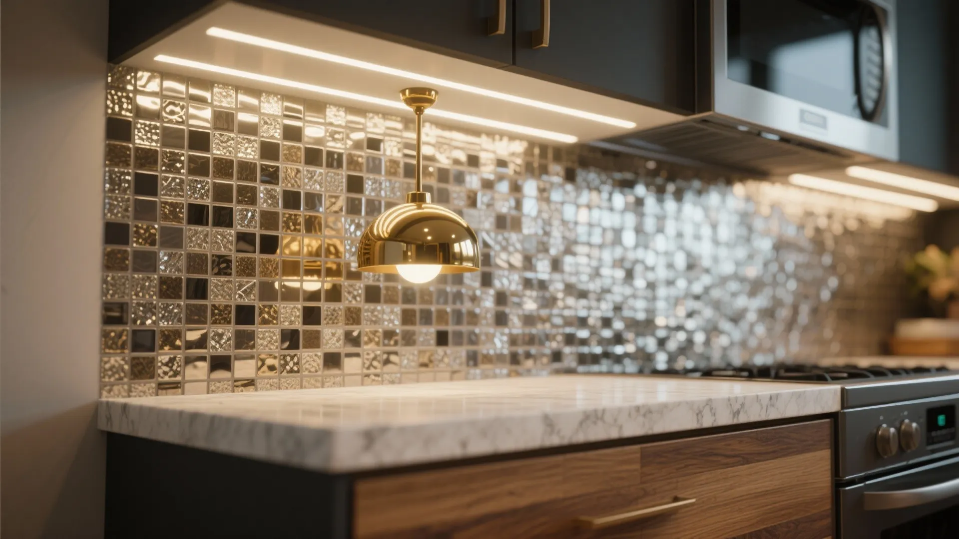 5. Bring Light and Texture: Backsplash, Lighting, and Flooring