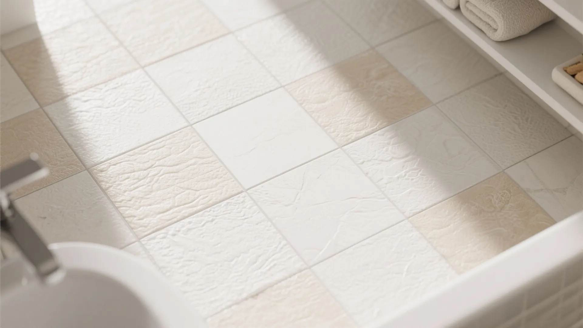 5. Light-Coloured Tiles with Texture