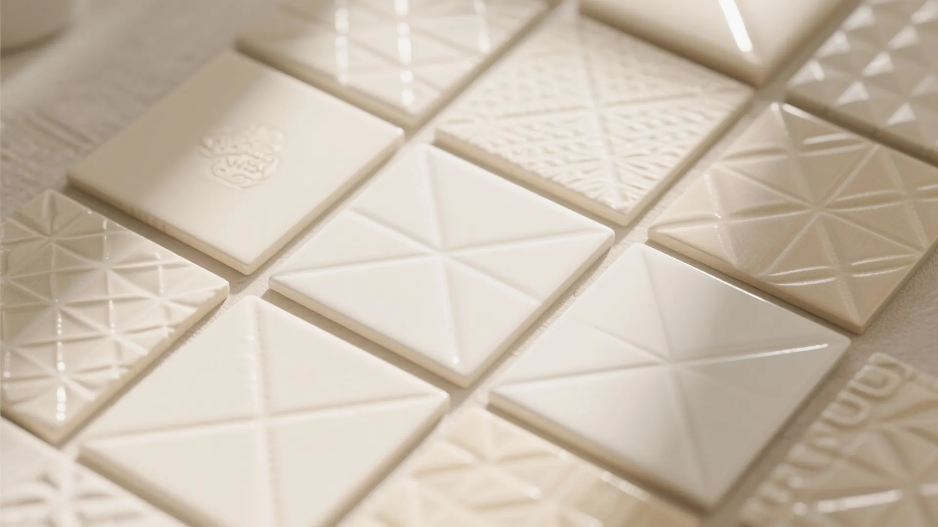 Light-Colored Tiles with Subtle Patterns