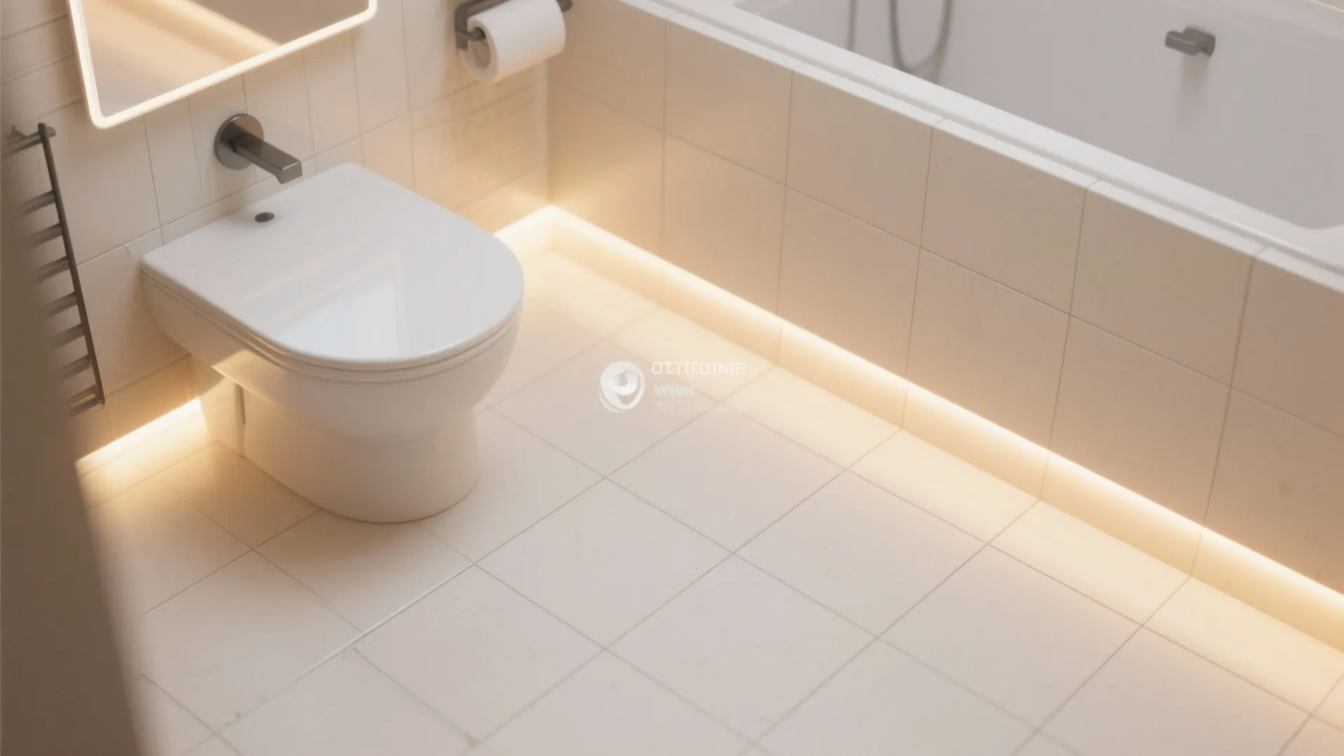 3. Light-Colored Tiles and Strategic Lighting