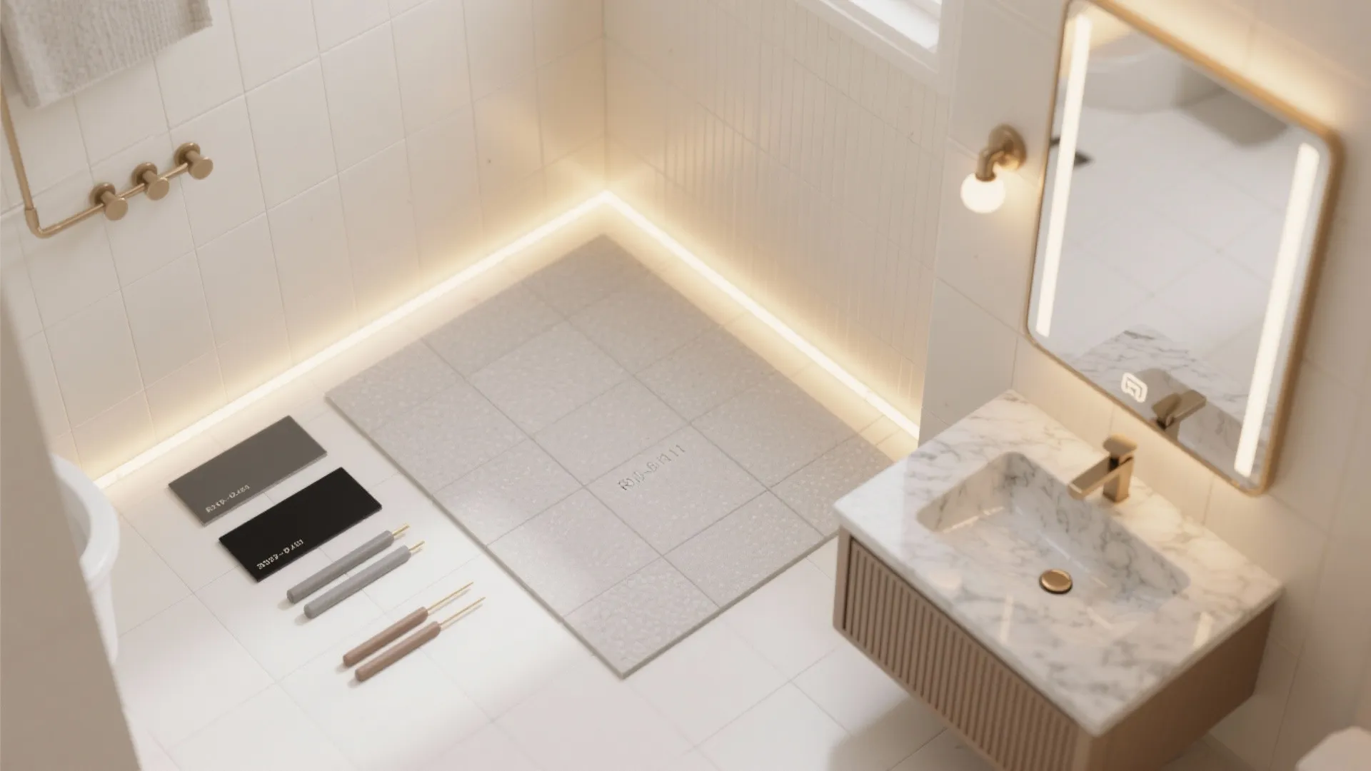 Light, Tiles, and Mirrors to Expand Space