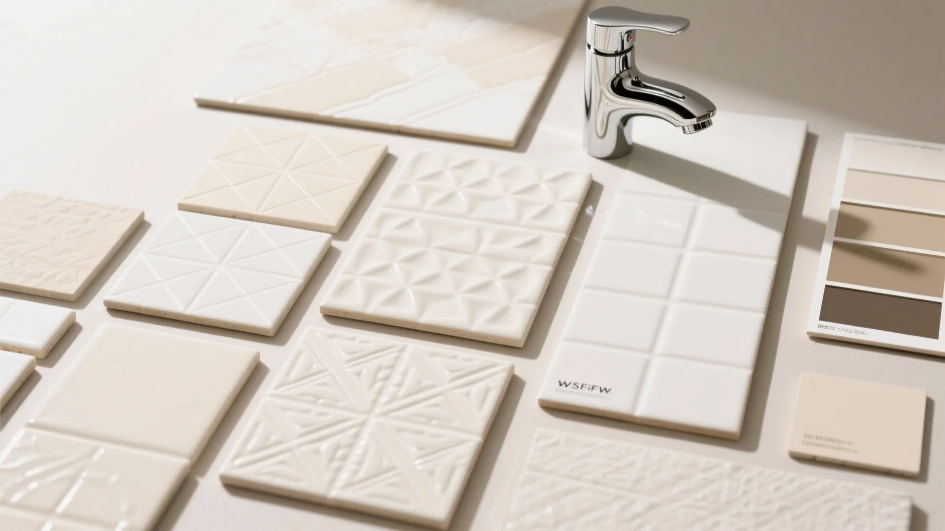 2. Light-Colored Tiles with Subtle Patterns
