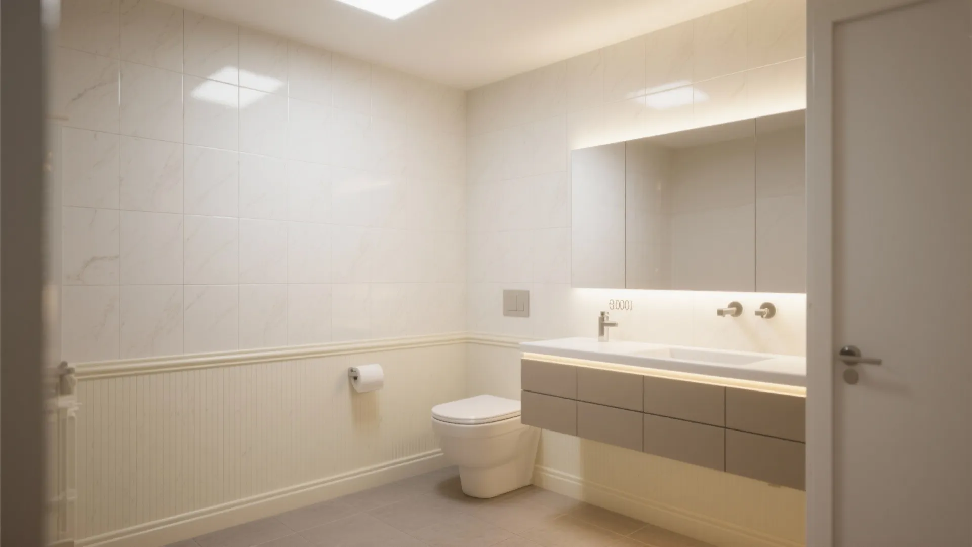 Light-toned tiles to expand visual space