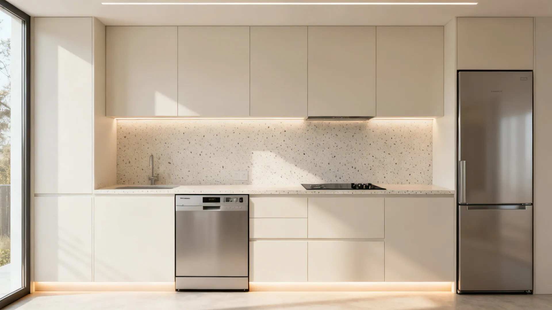 Light-Toned Surfaces and Slim Appliances