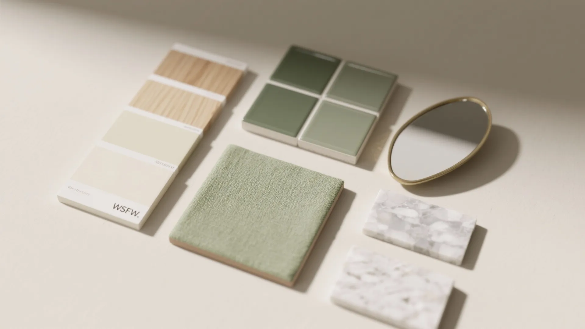 4. Light tones, reflective surfaces, and consistent palette