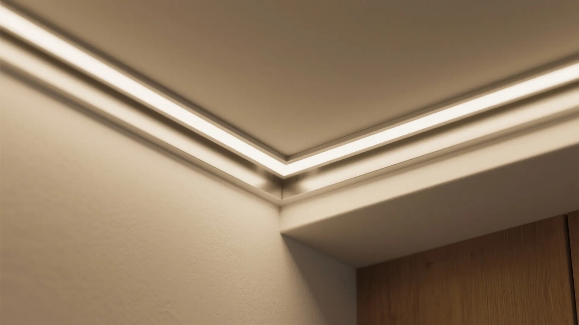 1) Minimal crown with a recessed light tray