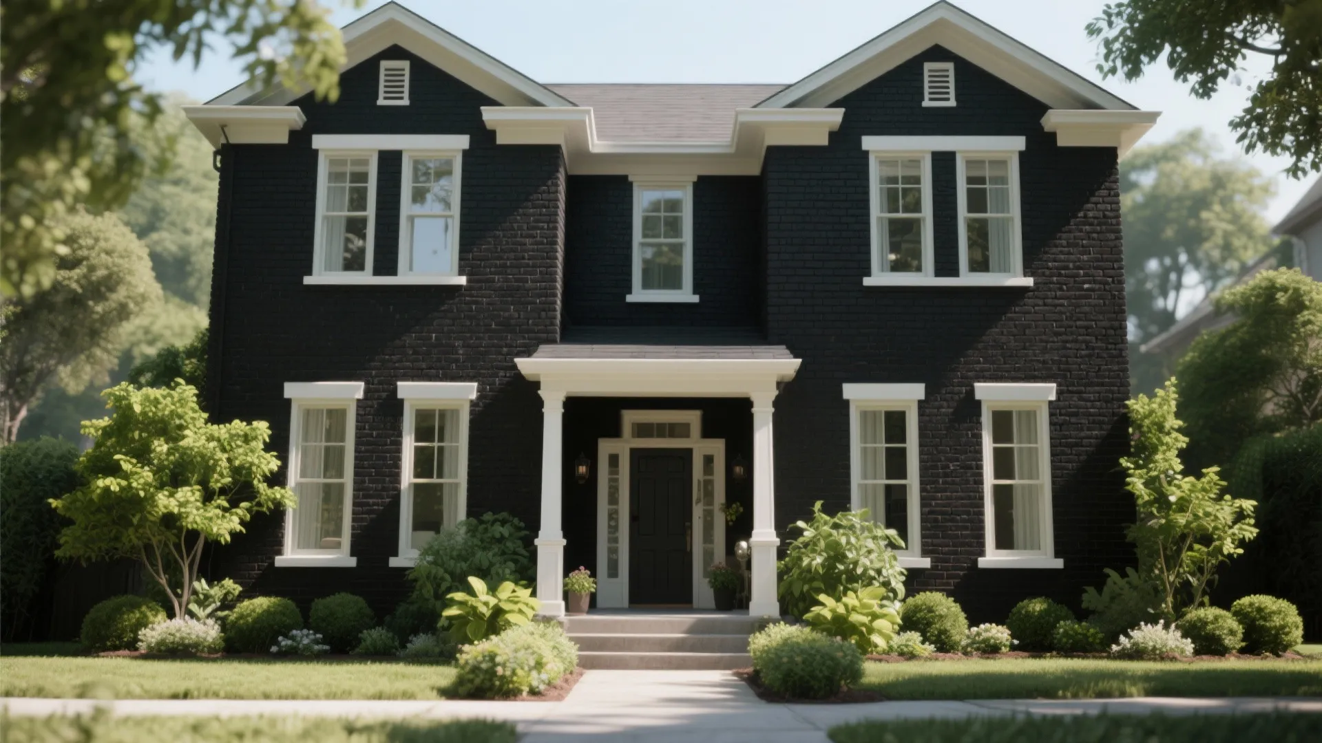 4. Break the mass with light trim and landscaping