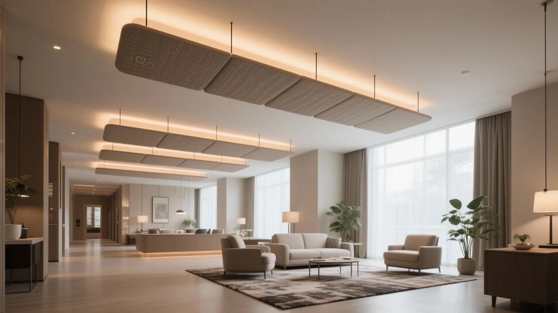 Peripheral Light Trough + Acoustic Rafts