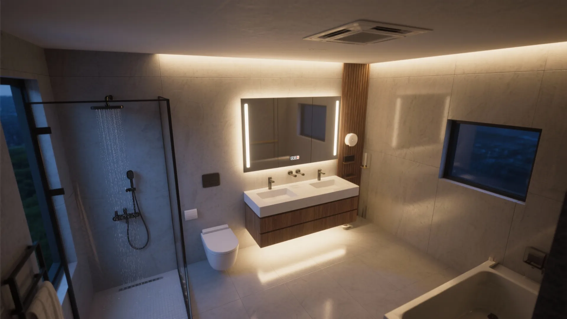 Light, Steam, and Sound: Layered Lighting and Quiet Ventilation