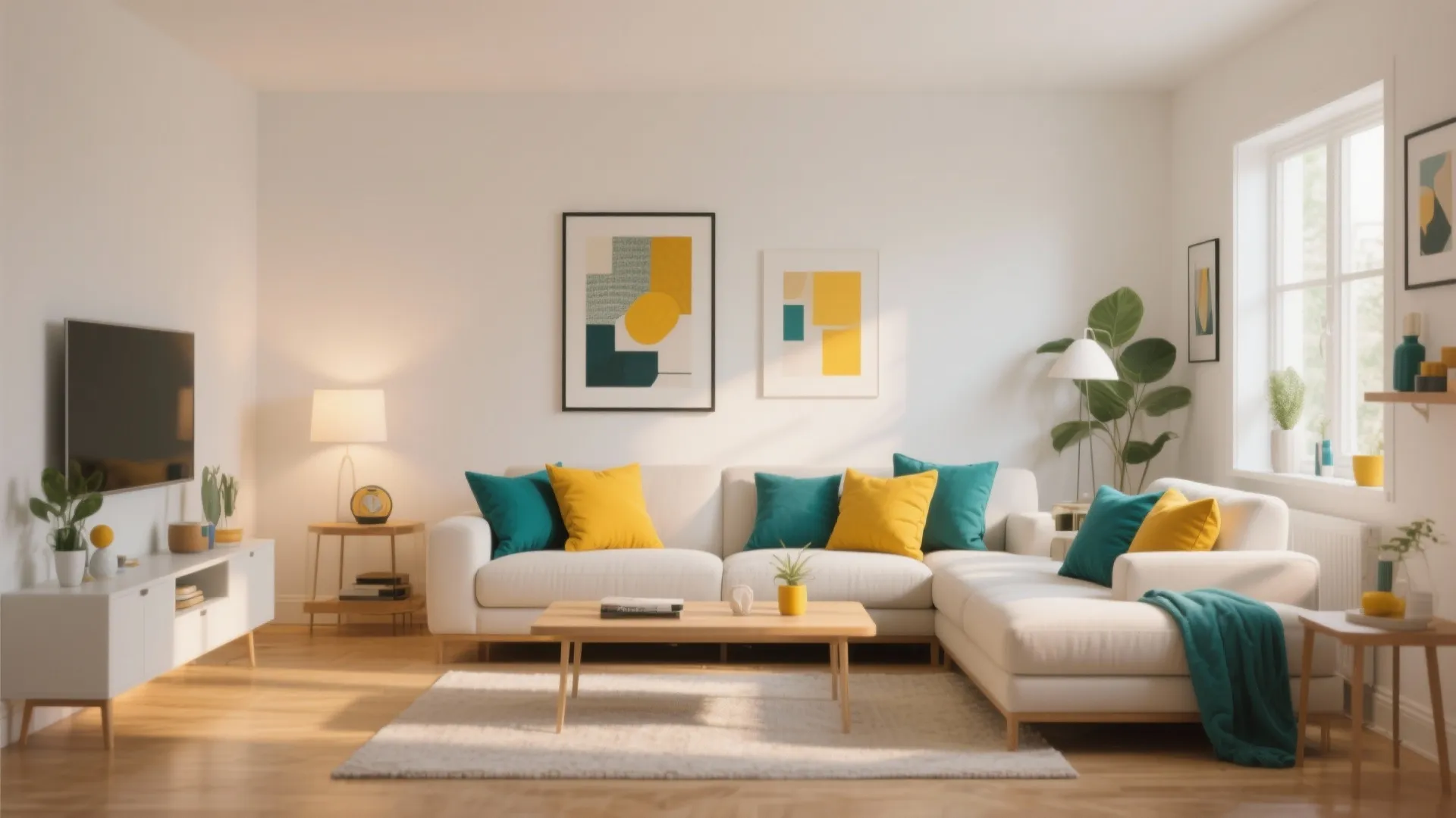 3. Light-Colored Walls with Bold Accents