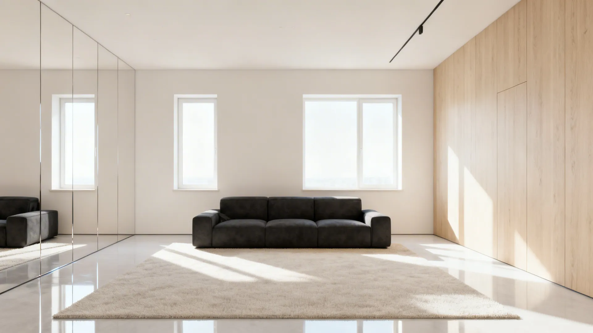 3. Create contrast with light walls and rugs