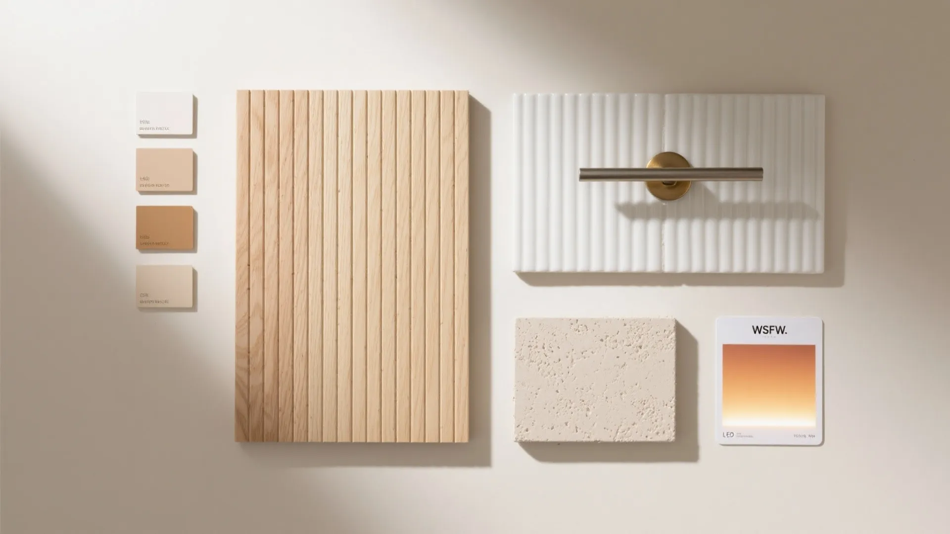 Light-and-warm palette with vertical lines