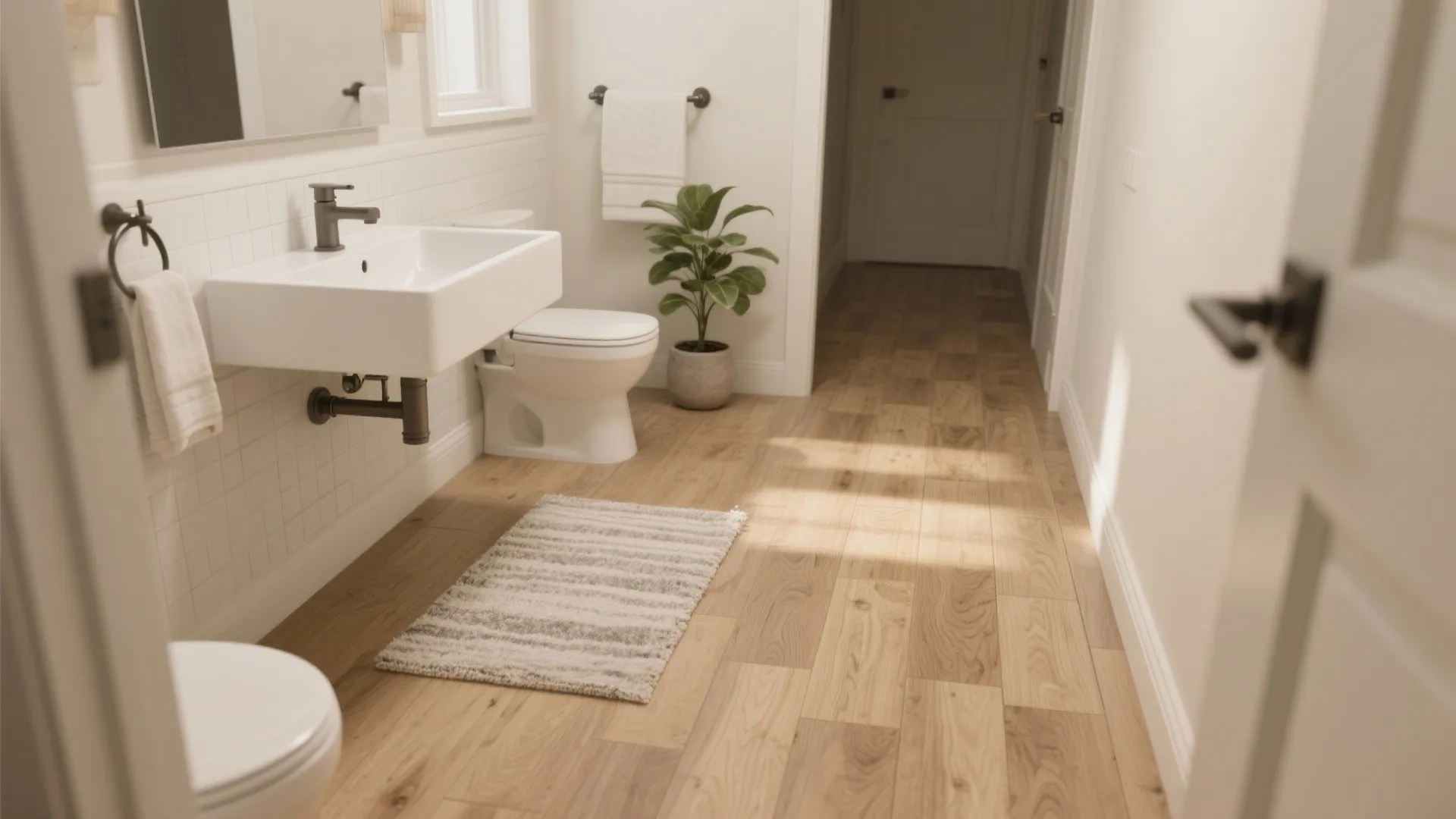 3. Light wood-look planks for warmth