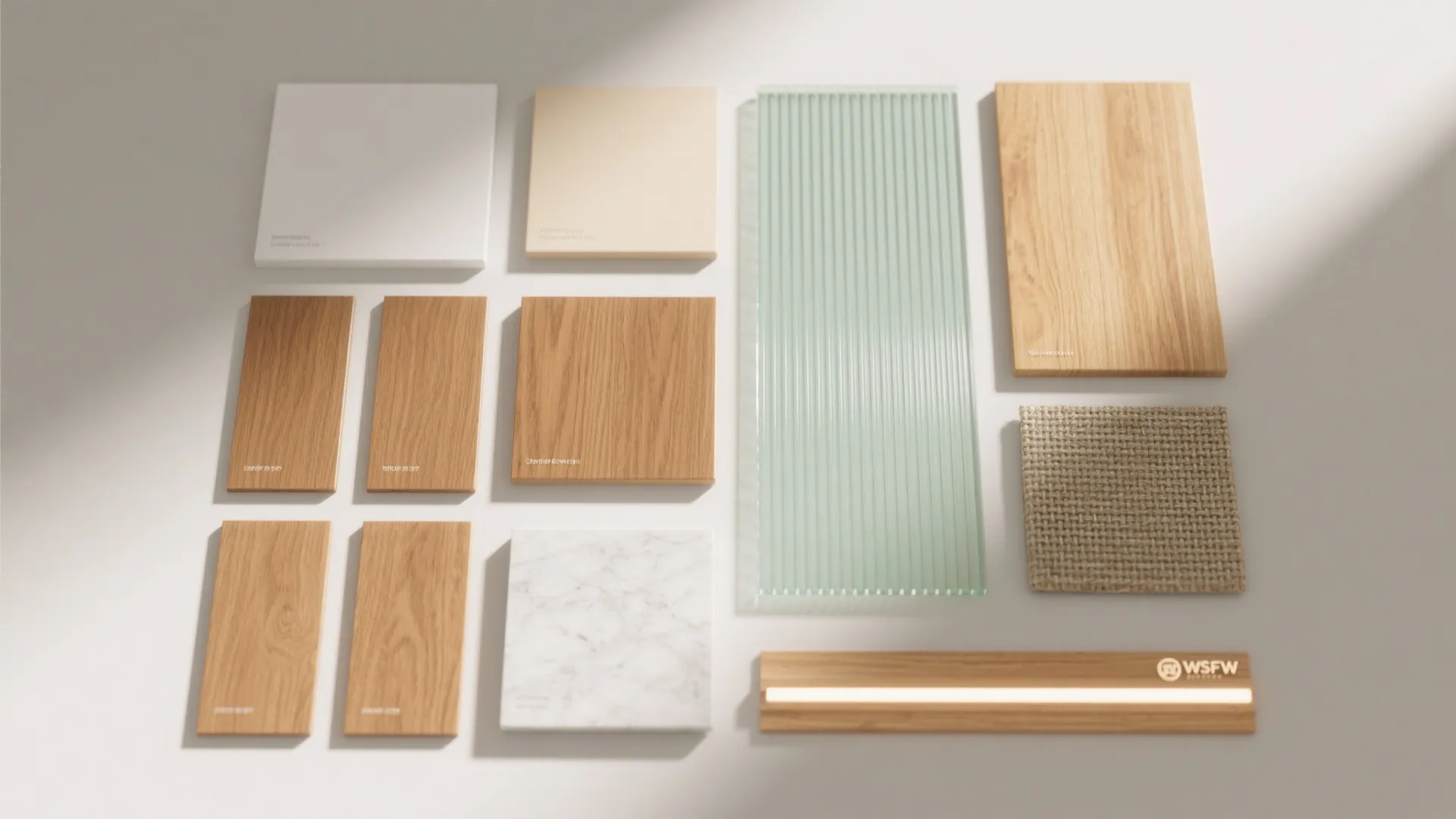 Light, bright palette with warm wood accents