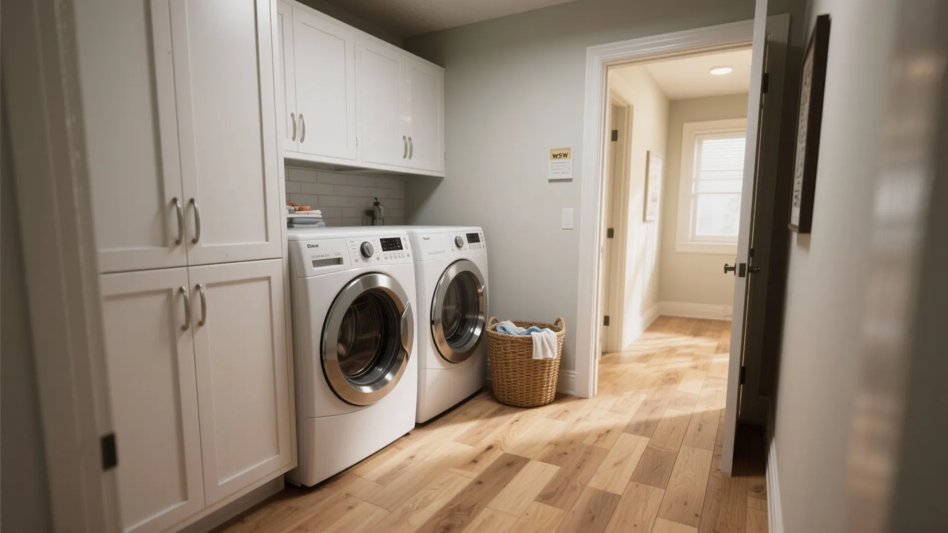 1. Light wood-look vinyl for warmth and continuity