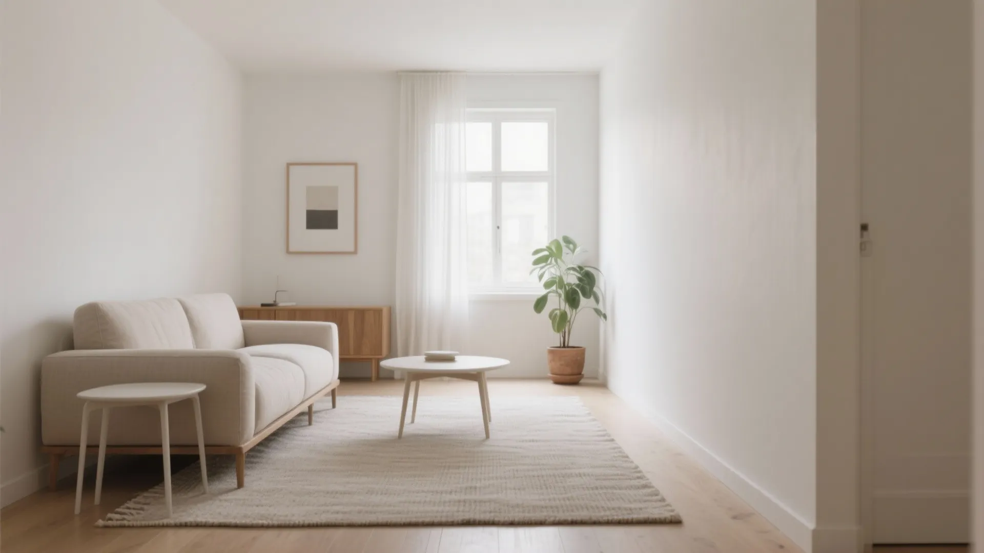 1) Minimalist zoning with a light palette