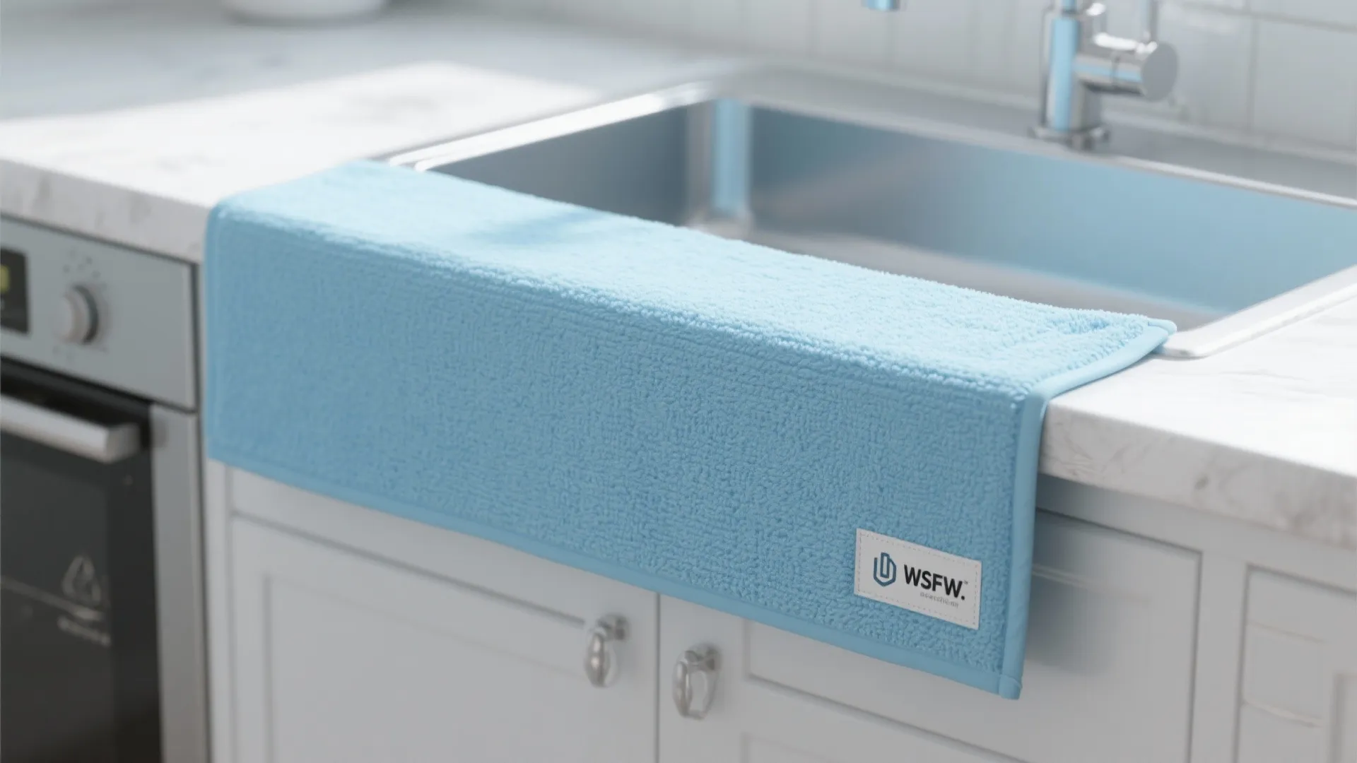 4. Light Blue Runner with Non-slip Backing for Safety